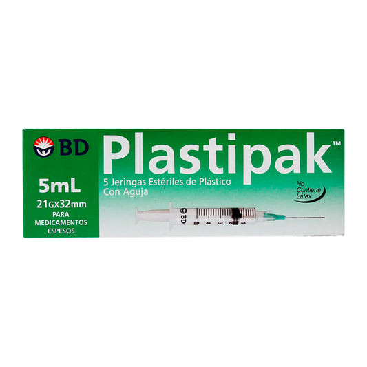 Jeringa Bd Plastipack Verde 5 21Gx32Mm 5 PZS