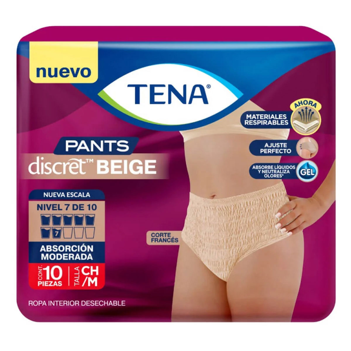 Calzon Tena Pants Disc Md Color Piel 10 PZS