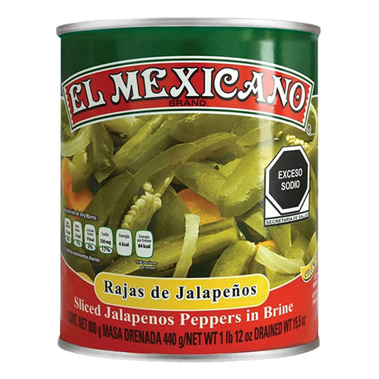 Chiles El Mexicano Rajas Verde 800 GRS