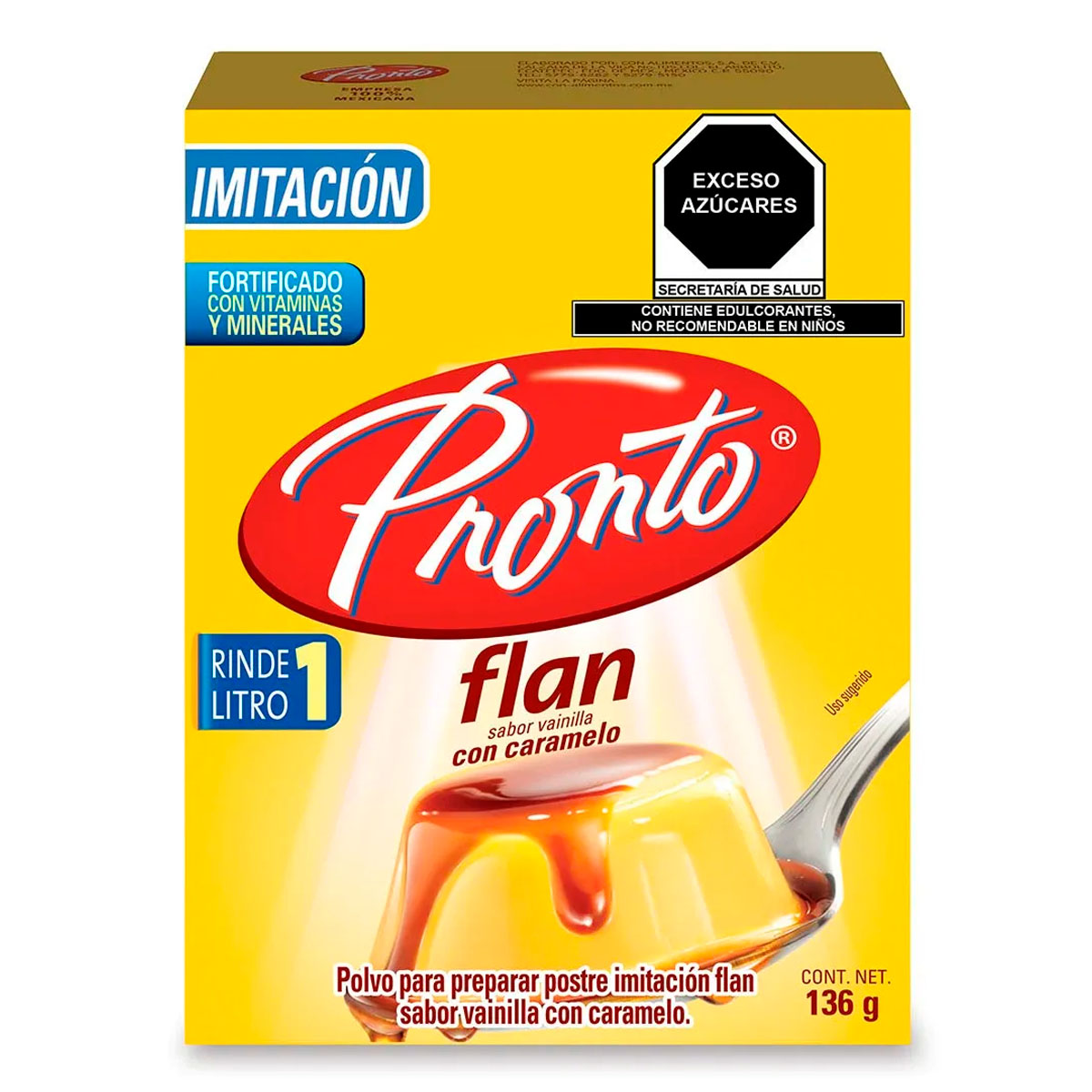 Flan Pronto Vainilla Con Caramelo 136 GRS