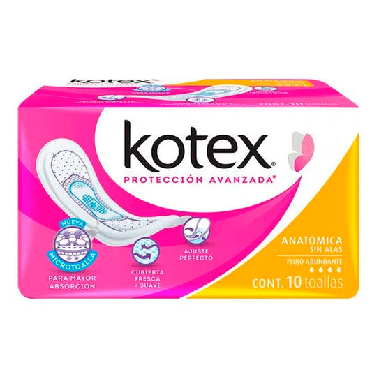 Toalla Femenina Kotex Anatomica S/A 10 PZS