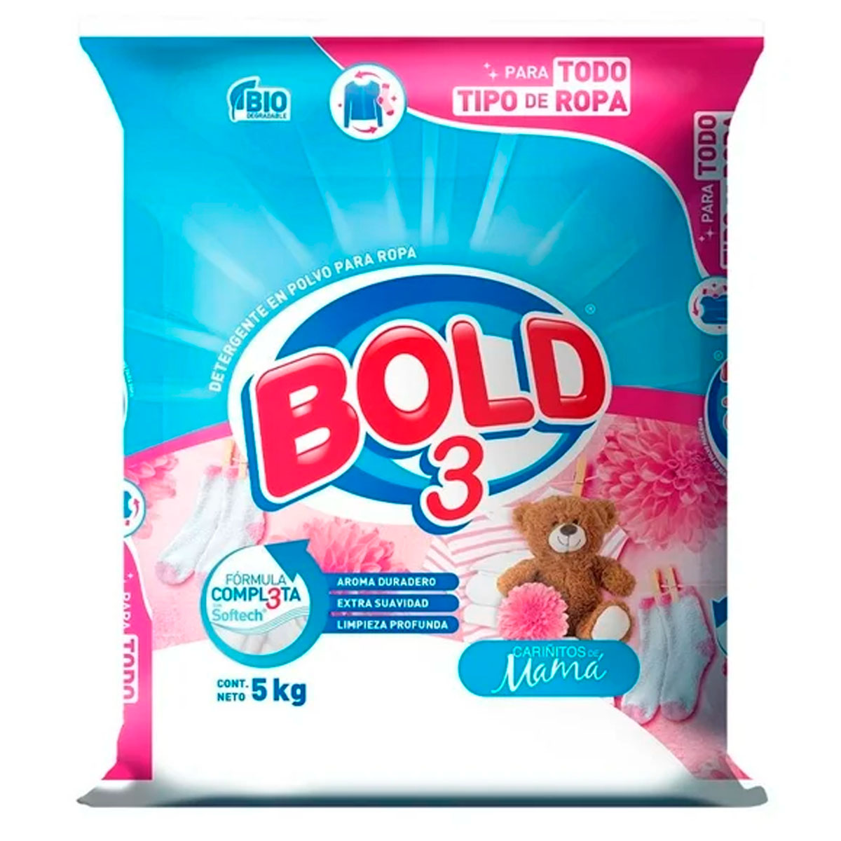 Detergente En Polvo Bold 3 Cariñitos De Mamá 5 KGS