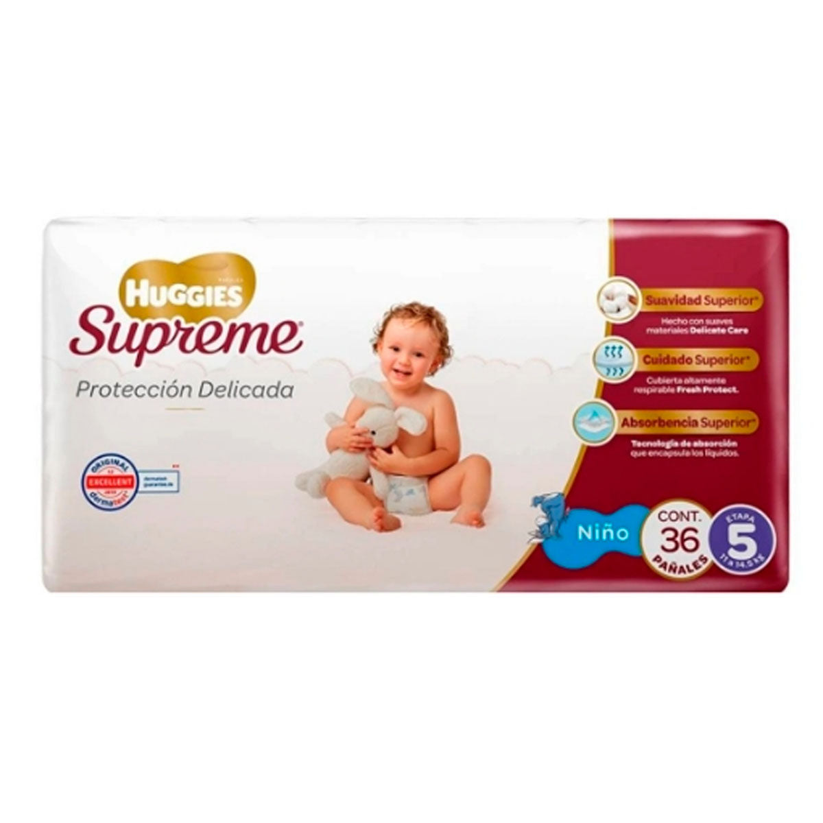 Pañal Huggies Supreme Etapa 5 Unisex 36 PZS