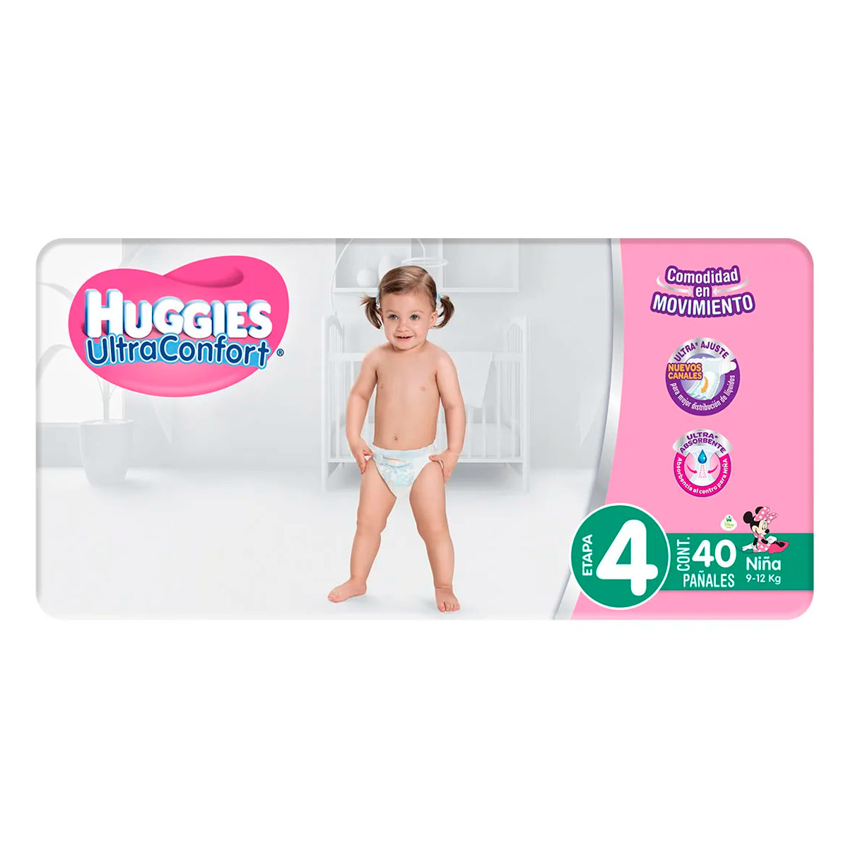 Pañal Huggies Ultra Confort Etapa 4 Para Niña 40 PZS