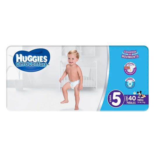 Pañal Huggies Ultraconfort Etapa 5 Para Niño 40 PZS