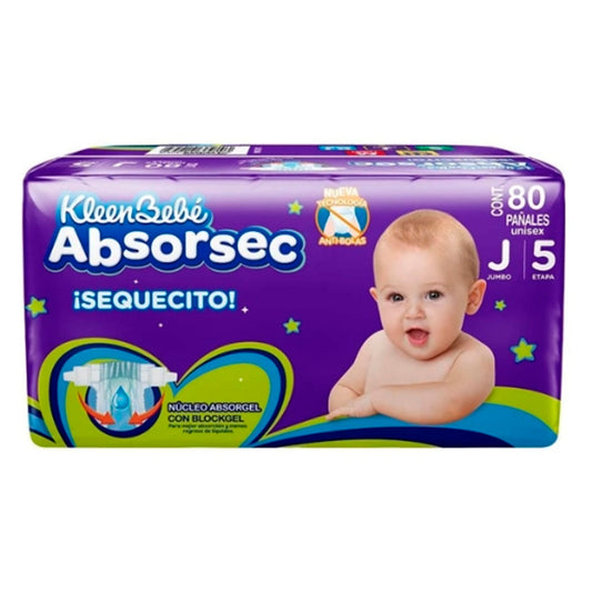 Pañal Kleen Bebe Absorsec Ultra Jumbo 80 PZS