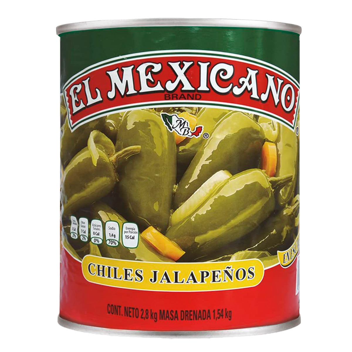 Chiles El Mexicano Rajas Verde Lata 2.84 KGS