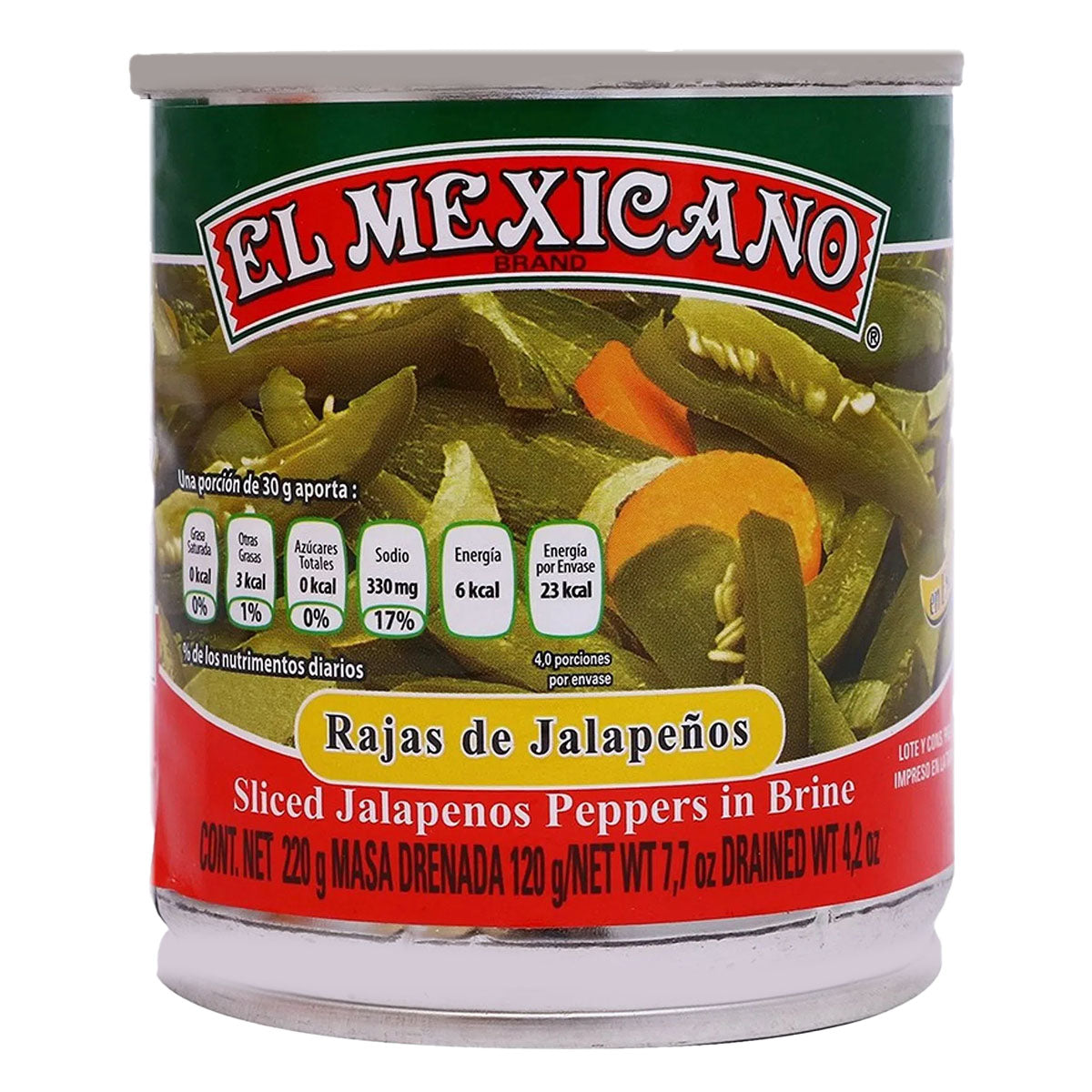 Chiles El Mexicano Rajas Verde 220 GRS