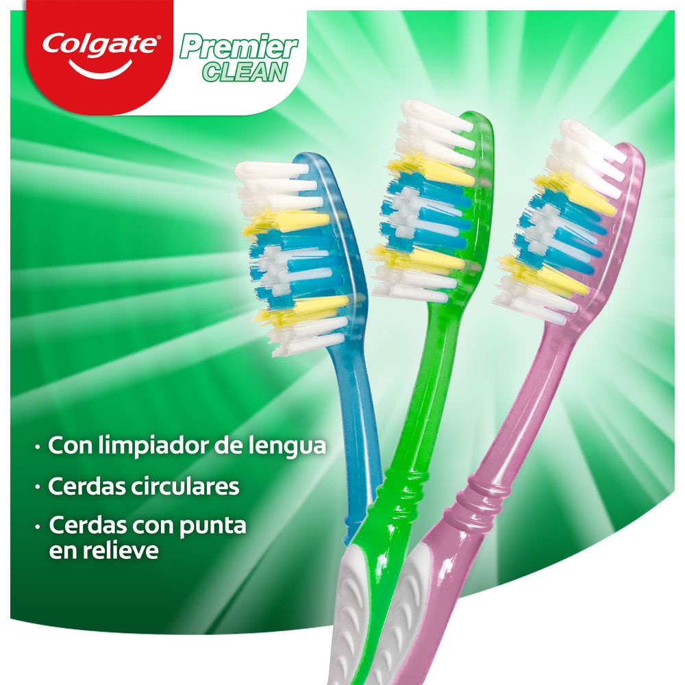 Cepillo de Dientes Colgate Premier Clean Medio 6 pzas