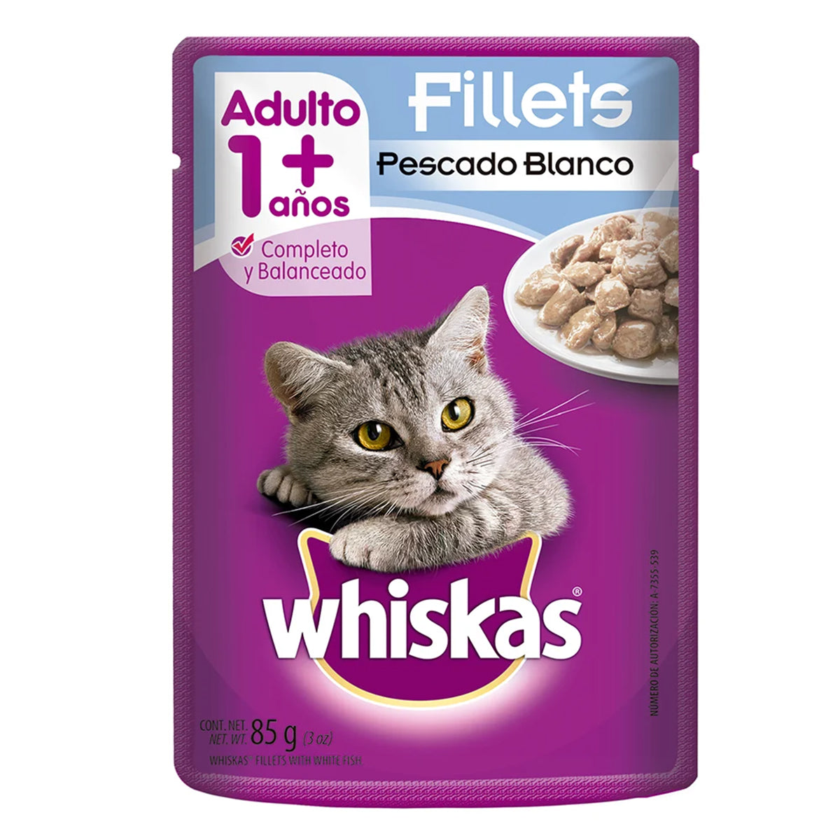 Sobres Whiskas Trozos Pescado Blanco 85 GRS