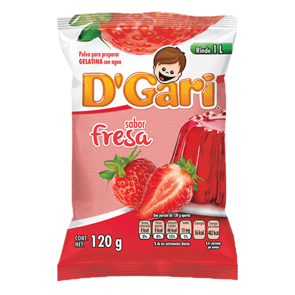 Gelatina De Agua D'Gari Fresa 120 GRS