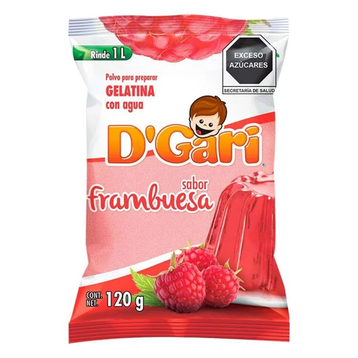 Gelatina De Agua D'Gari Frambuesa 120 GRS