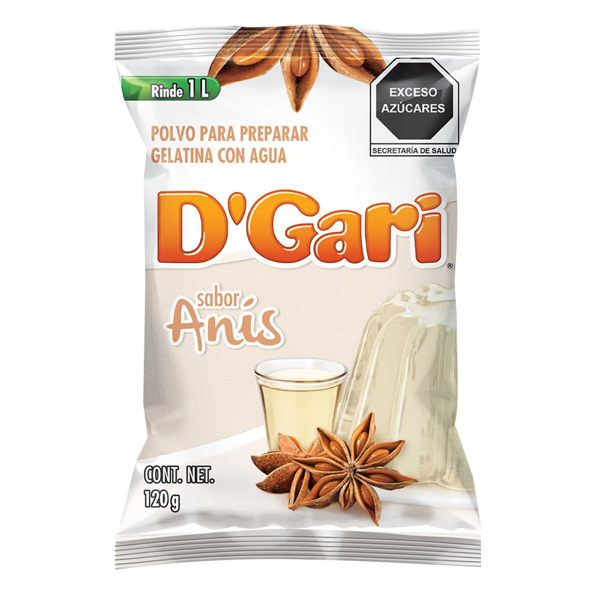 Gelatina De Agua D'Gari Anis 120 GRS