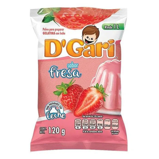 Gelatina De Leche D'Gari Fresa 120 GRS