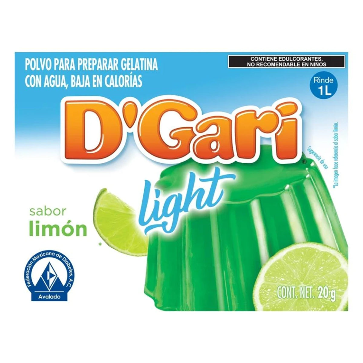 Gelatina De Agua D'Gari Limón 20 GRS