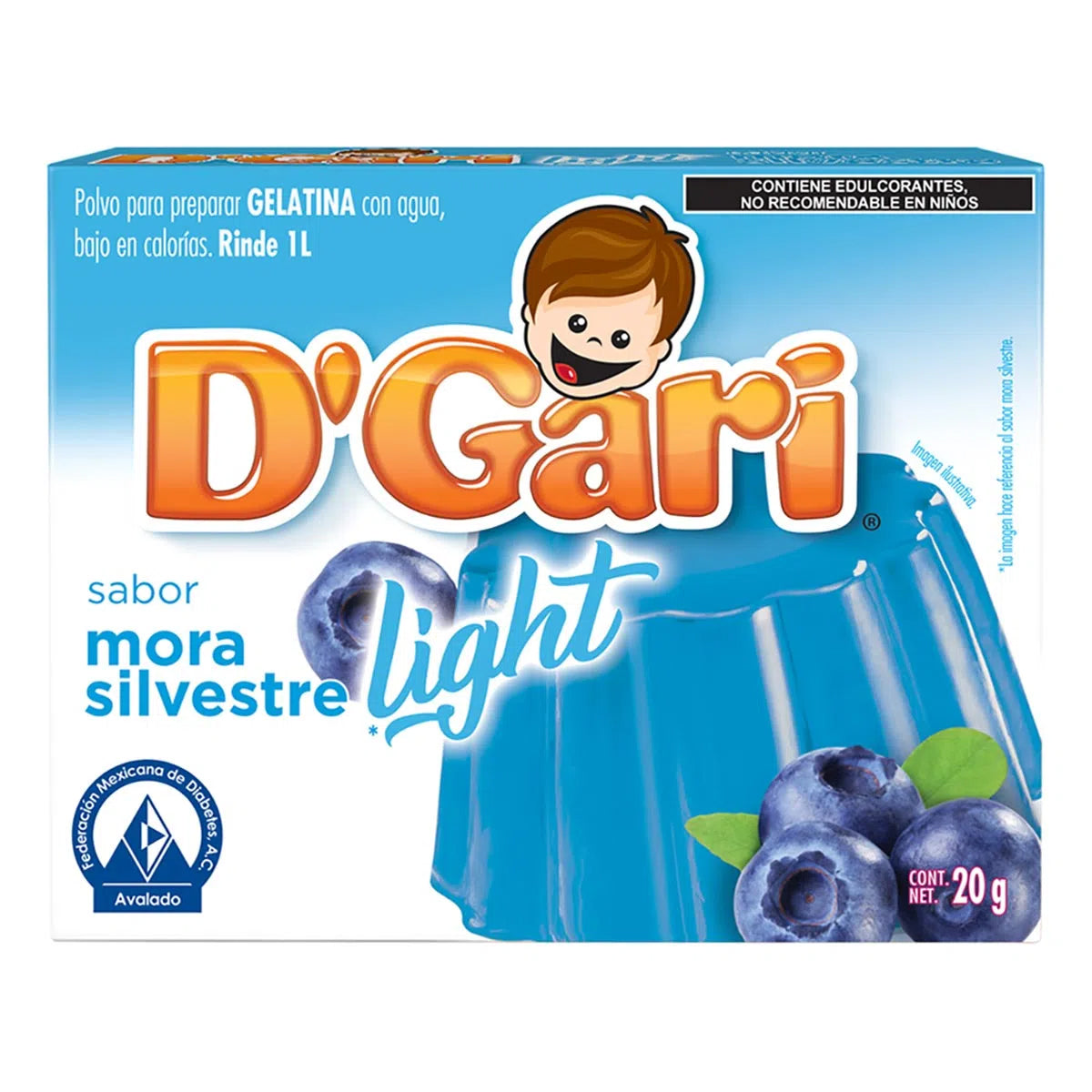 Gelatina De Agua D'Gari Mora Silvestre Ligth 20 GRS