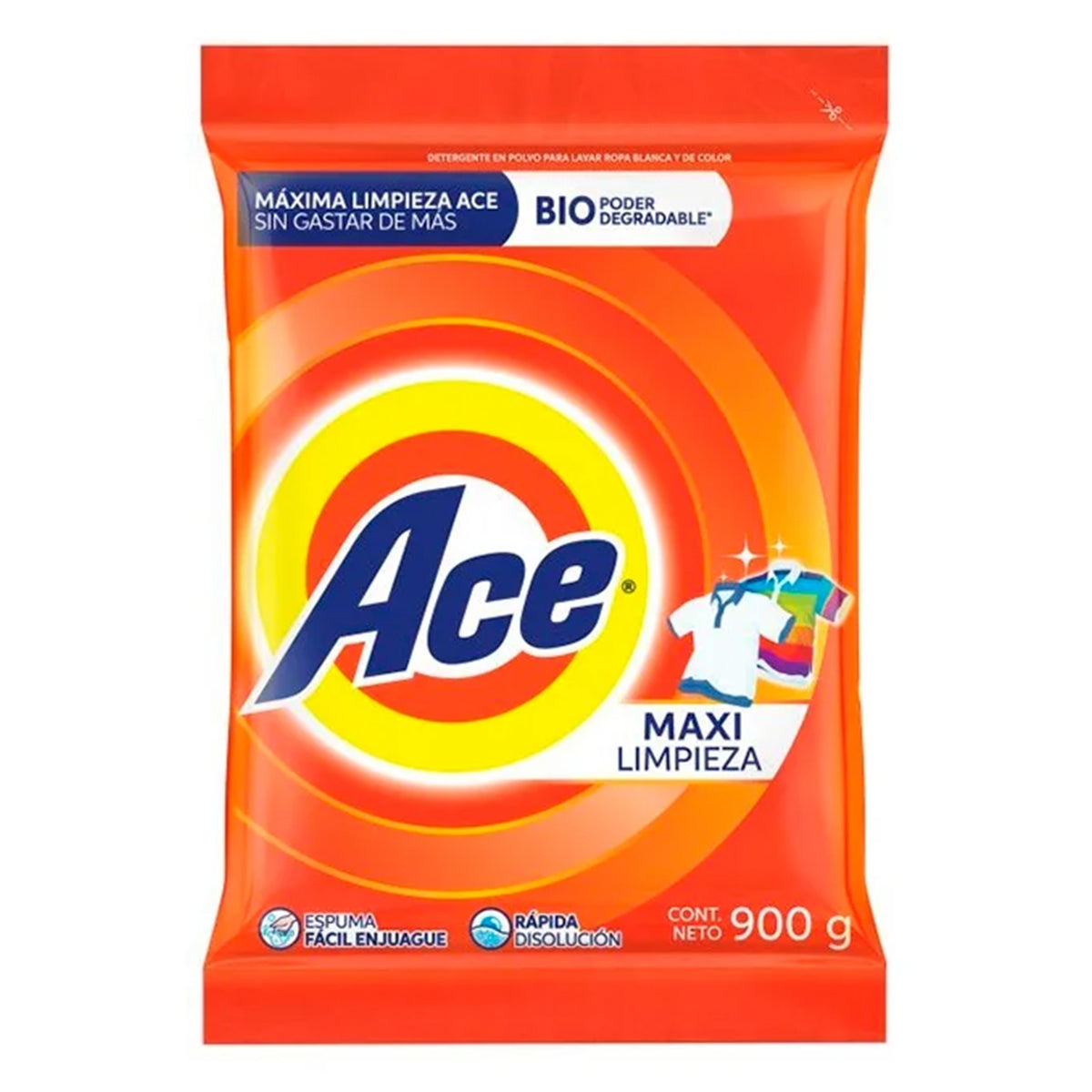 Detergente En Polvo Ace Regular 900 GRS