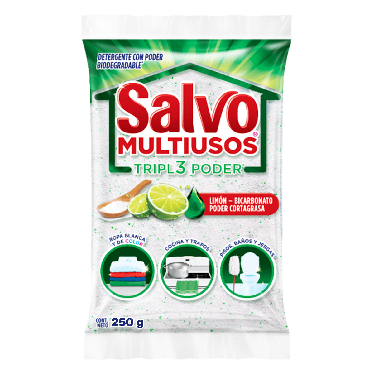 Detergente En Polvo Salvo Limon 250 GRS