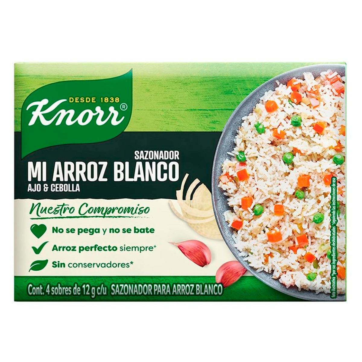 Tira De Sobres Knorr Mi Arroz Blanco 12 GRS