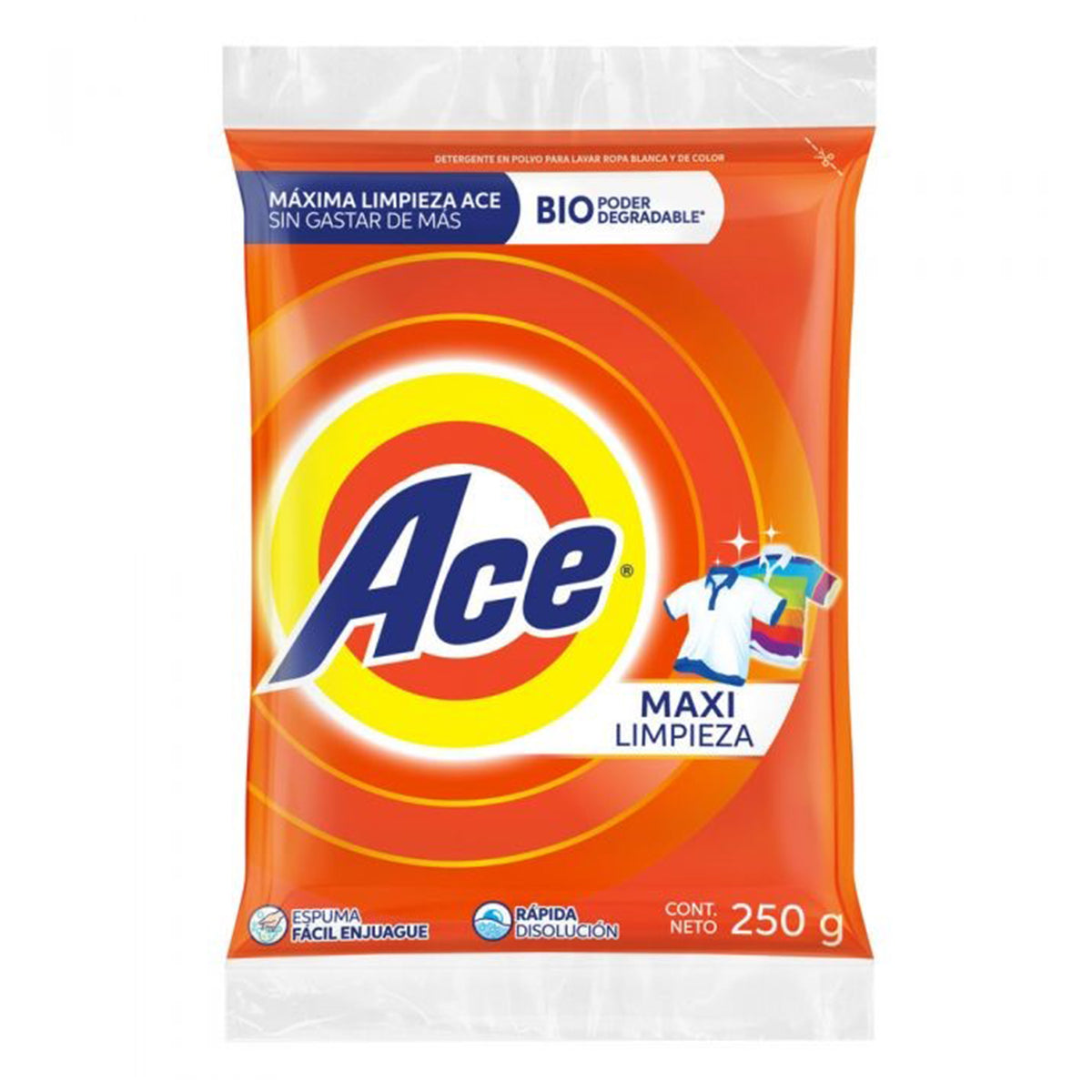 Detergente En Polvo Ace Regular 250 GRS