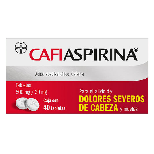 Medicamento Cafiaspirina 500mg Tabletas 40 PZS