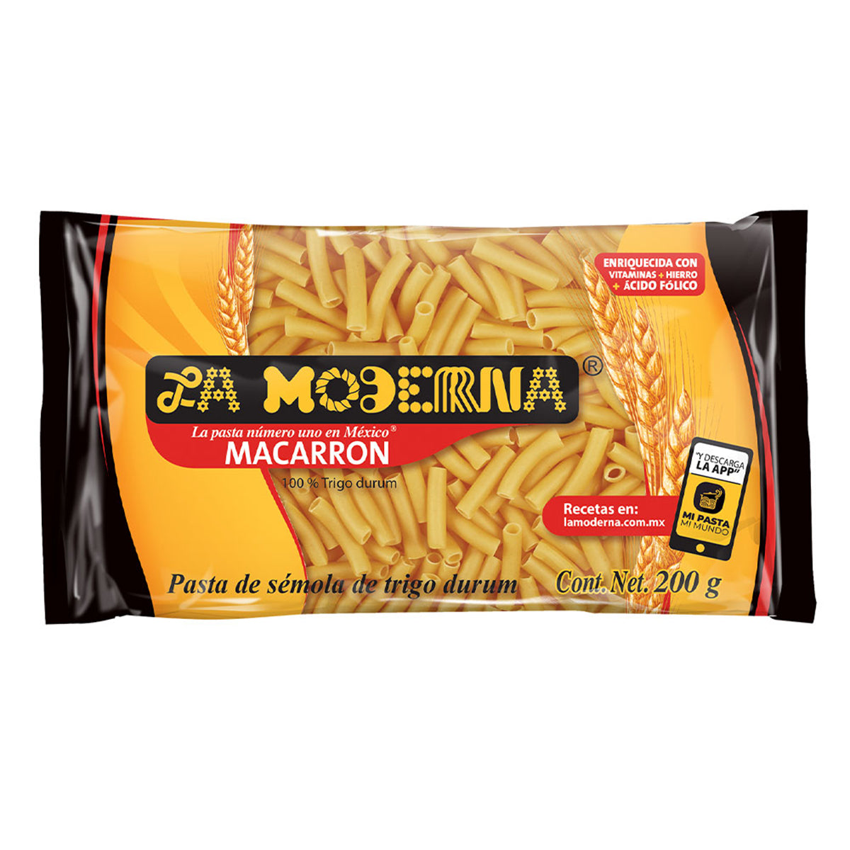 Sopa La Moderna Macarron Corto 200 GRS