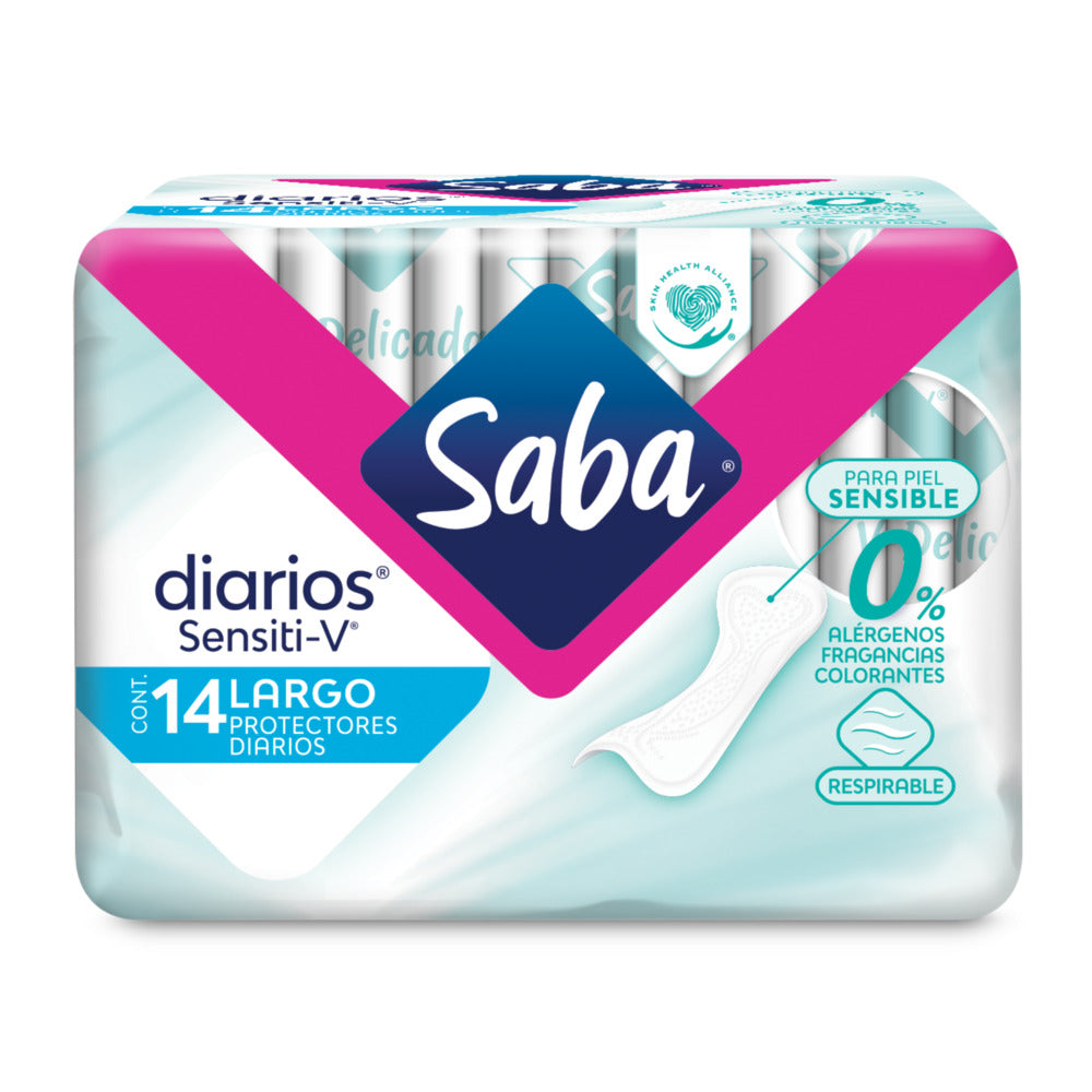 Protectores Saba Diarios Sensiti-V Largos 14 piezas