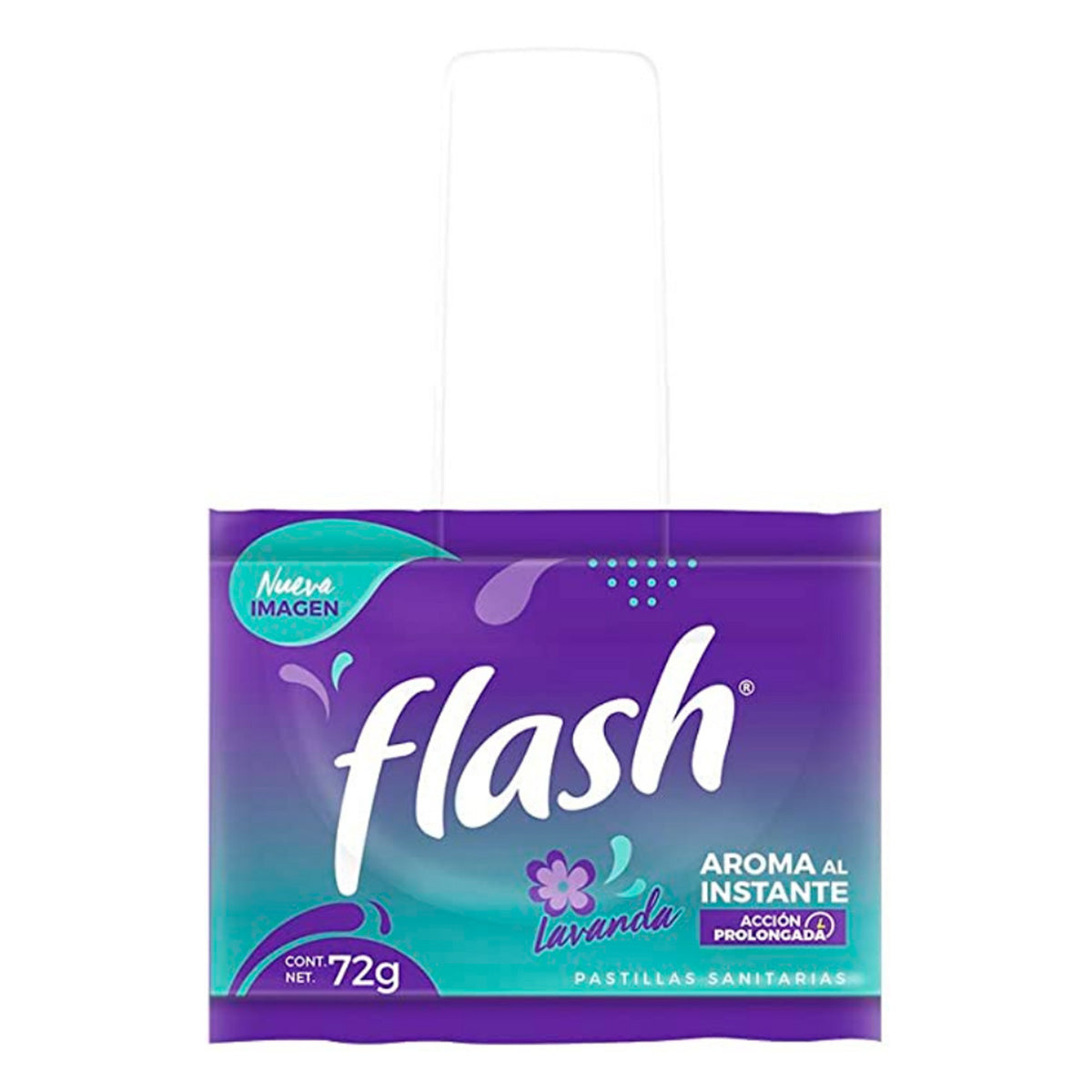 Pastilla Sanitaria  Flash Lavanda Con Gancho 72 GRS