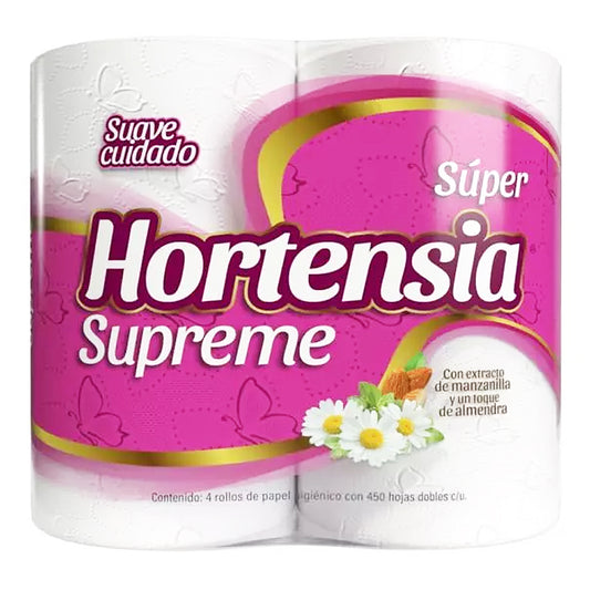 Papel Higiénico Hortensia Supreme Rosa 4 PZS