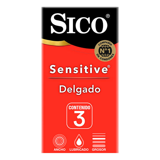 Condón Sico Sensitive 3 PZS