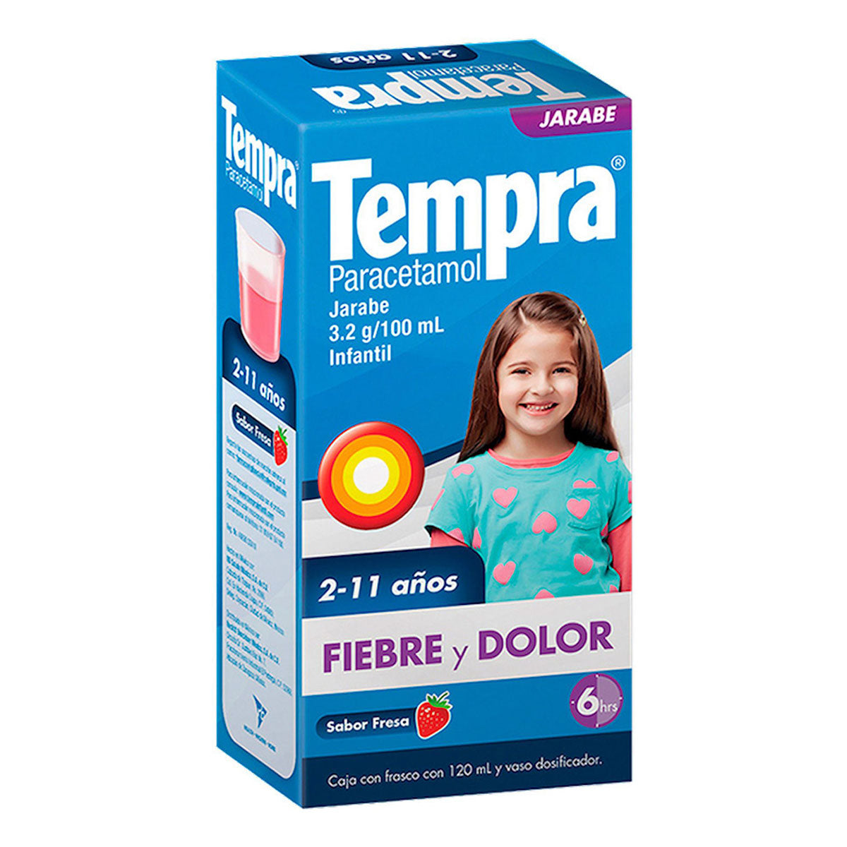 Jarabe Tempra Infantil 2-11Años Fresa 120 MLL