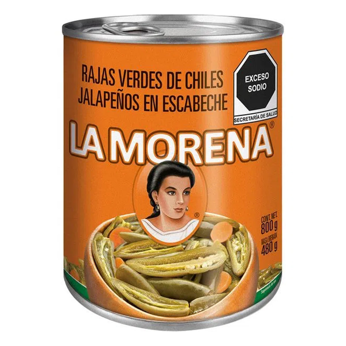 Chiles La Morena Rajas 800 GRS