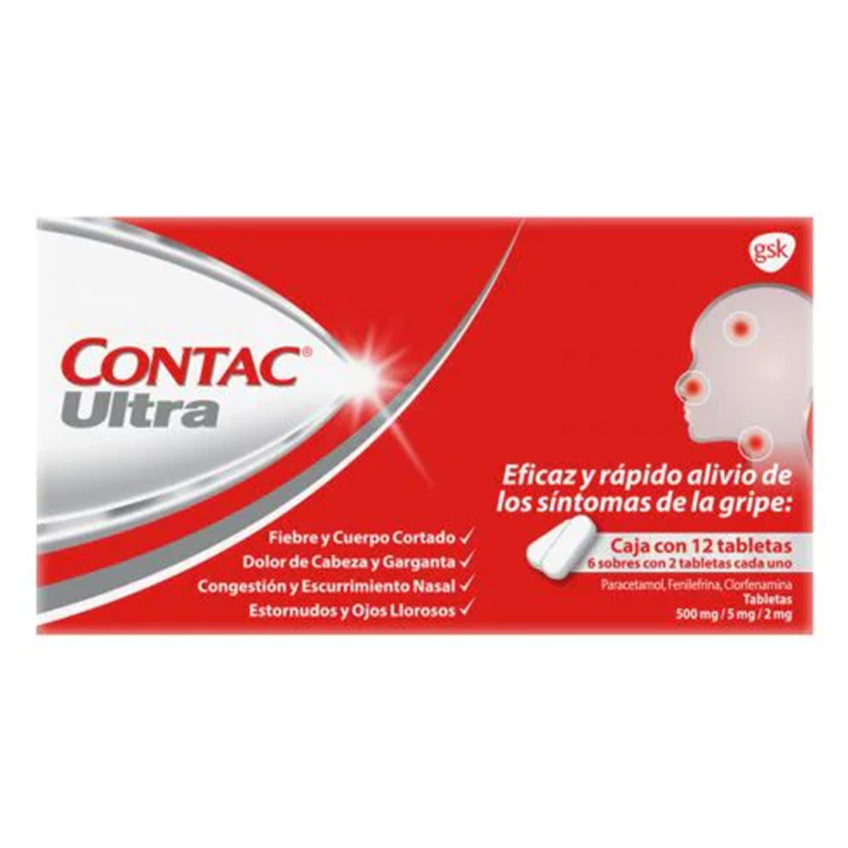 Contact Ultra Tab 500 Mg 2 PZS