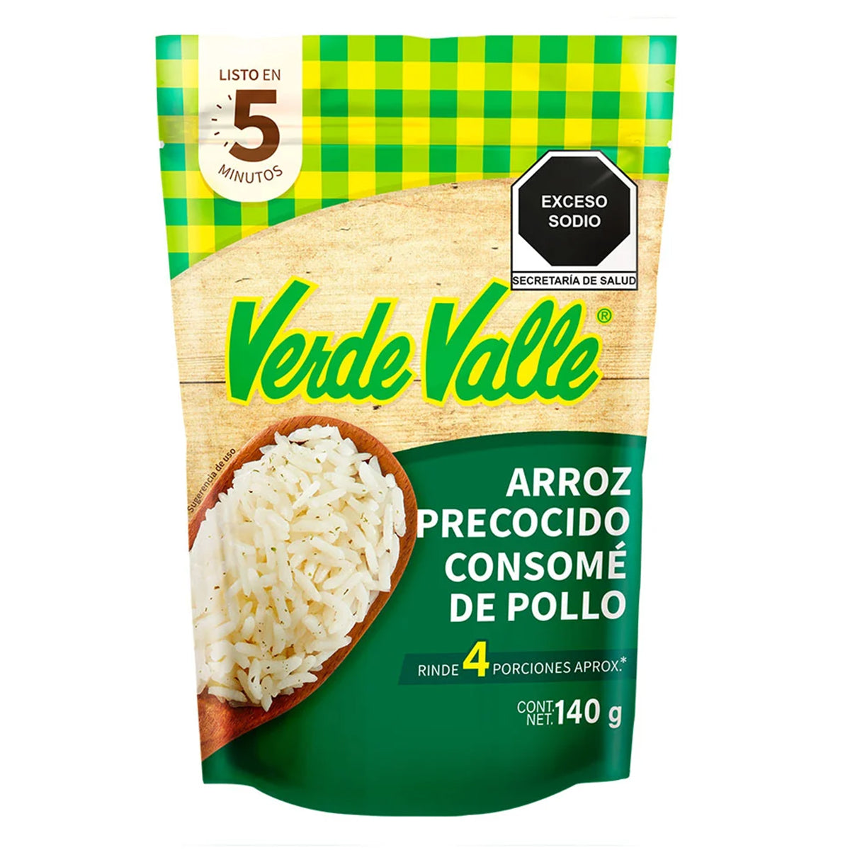 Arroz Verde Valle Precocido Blanco 140 GRS