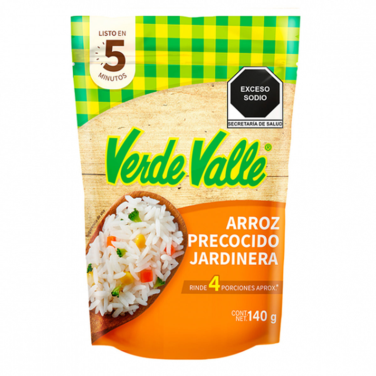 Arroz Verde Valle Precocido Jardinera 140 GRS