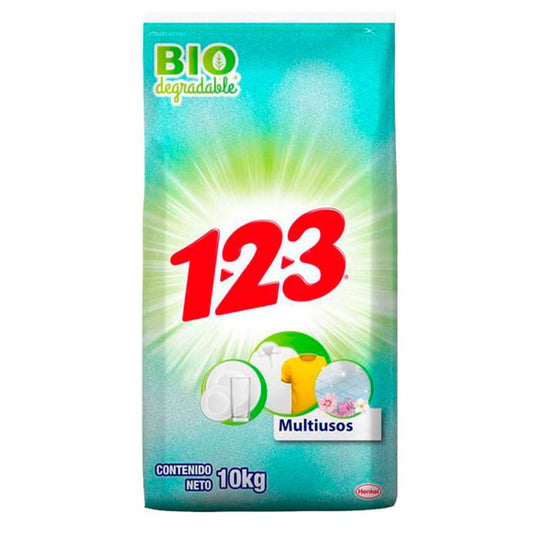 Detergente En Polvo 1 2 3 Multiusos 10 KGS