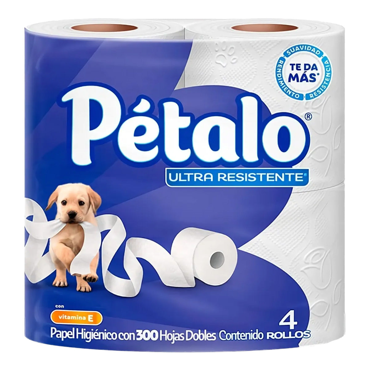 Papel Higiénico Pétalo Ultra Resistente 300 Hojas 4 PZS