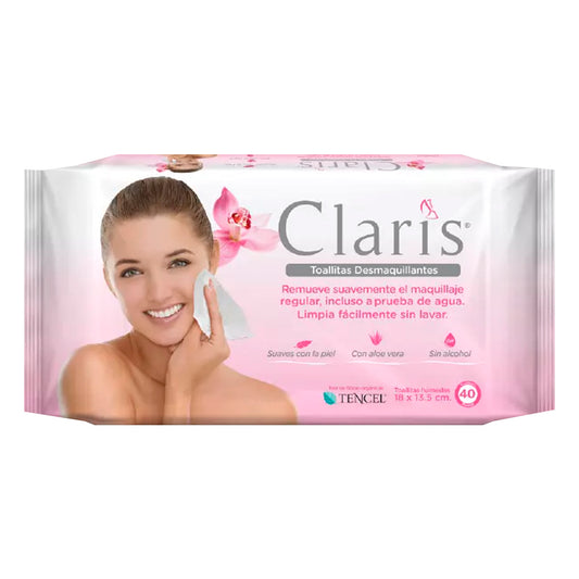 Toallitas Humedas Desmaquillantes Claris 40 PZS