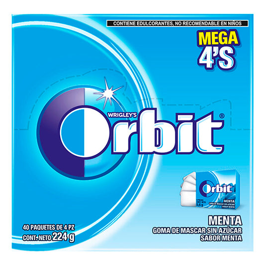 Exhibidor Chicle Orbit 4'S Menta 40 PZS