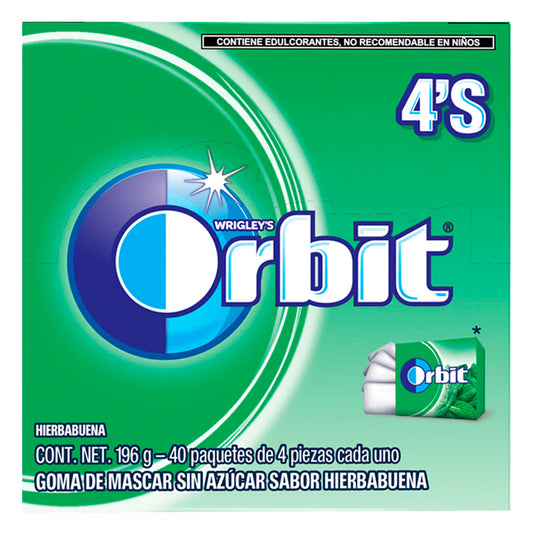 Exhibidor Chicle Orbit 4'S Yerb 40 PZS