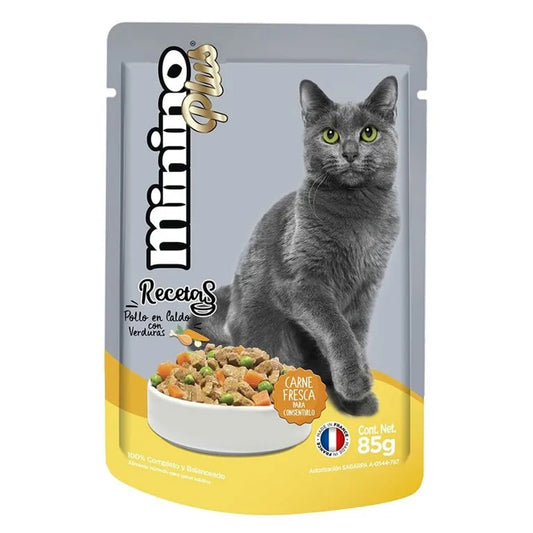 Alimento Para Gato Ganador Minino Plus Caldo De Pollo Y Verdura 85 GRS