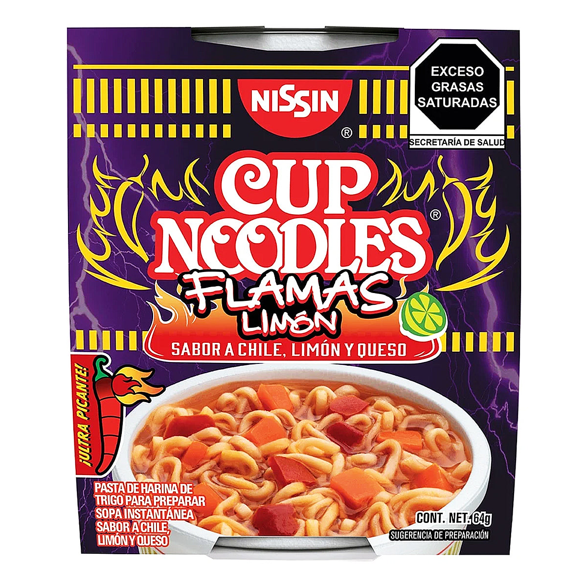 Nissin Cup Noodles Flamas Limon 64 GRS