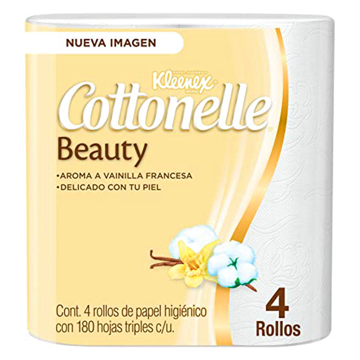 Papel Higiénico Kleenex Cottonelle Beauty 180 Hojas 4 PZS