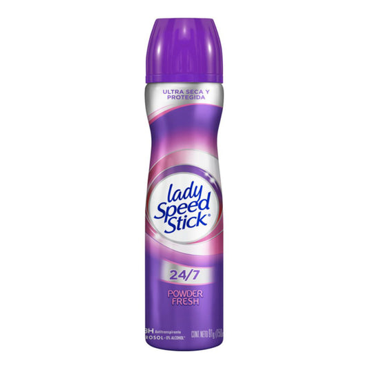 Antitranspirante Lady Speed Stick 24/7 Powder Fresh en Aerosol de 91 g