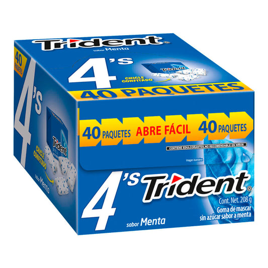 Chicle Trident 4'S Menta 40 PZS