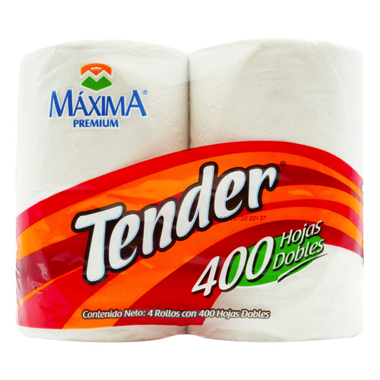 Papel Higiénico Tender Con Aroma 400 Hojas 4 PZS