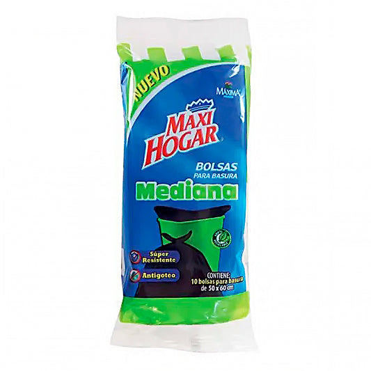 Bolsa PARA BASURA Maxi Hogar Mediana 10 PZS