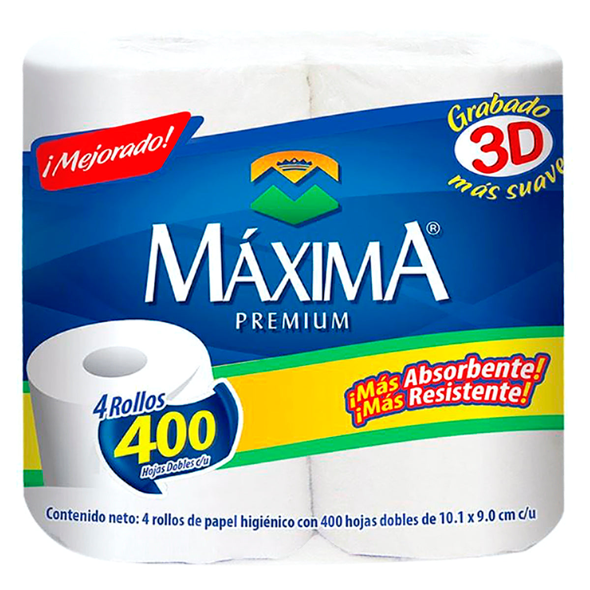 Papel Higiénico Máxima Premium 400 Hojas 4 PZS