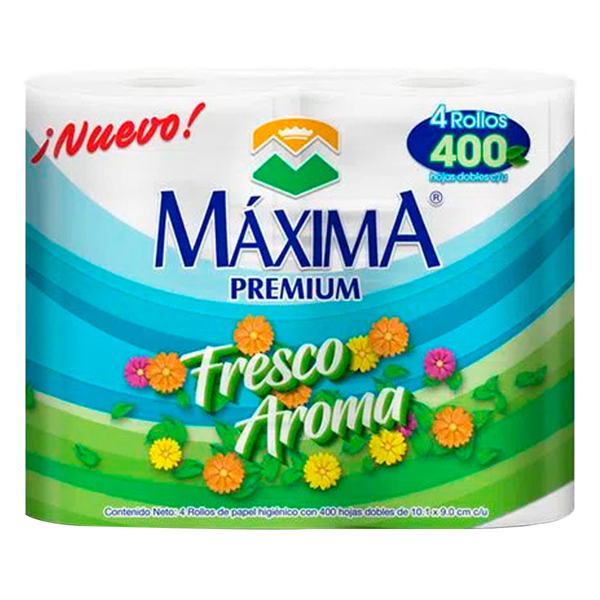 Papel Higiénico Máxima Premium Fresh 400 Hojas 4 PZS