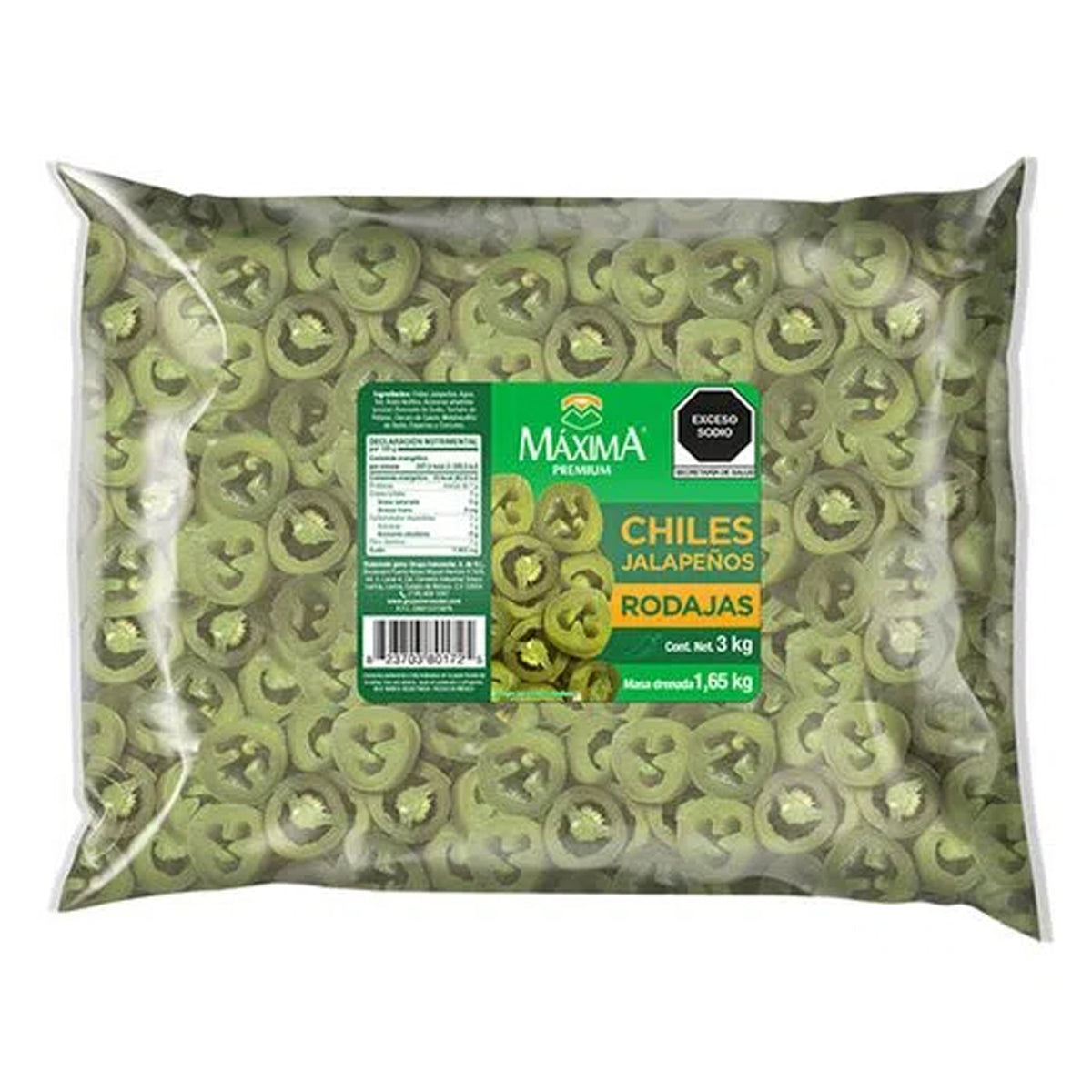 Chiles Jalapeños En Rodajas Máxima 3 KGS